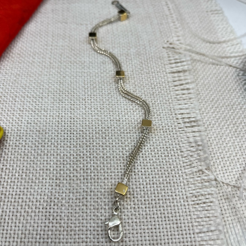 Vintage Napier Triple-Strand Gold & Silver Tone Bracelet – 7.5" - Picture 14 of 16